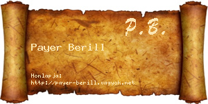 Payer Berill névjegykártya